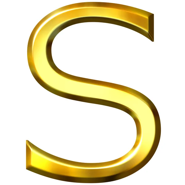 3D dourado letra s — Fotografia de Stock