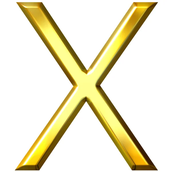 3D gyllene bokstaven x — Stockfoto