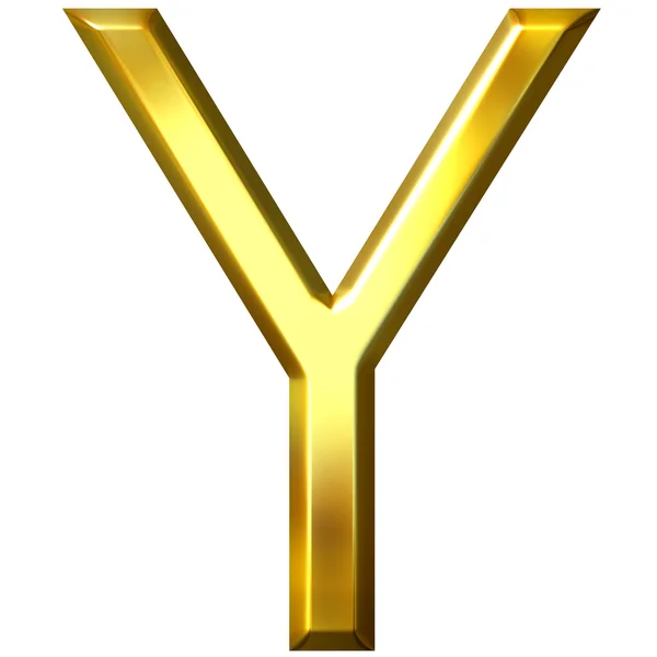3D zlatý písmeno y — Stock fotografie