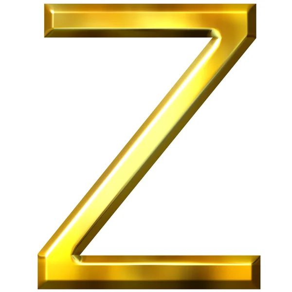 3d 金色字母 z — 图库照片