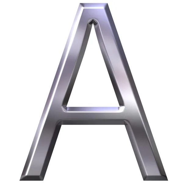 3D Серебряная буква А — стоковое фото