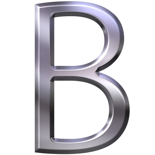 3D stříbrné písmeno b — Stock fotografie