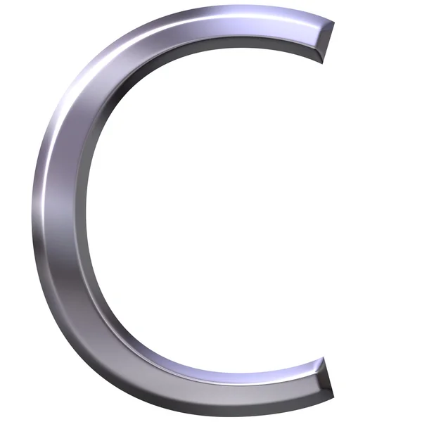 3D silver bokstaven c — Stockfoto