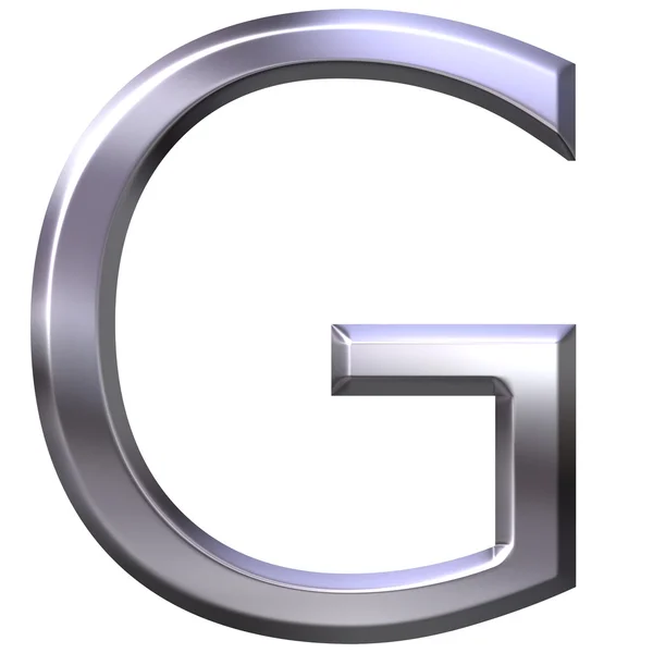 3D srebrny literka g — Zdjęcie stockowe