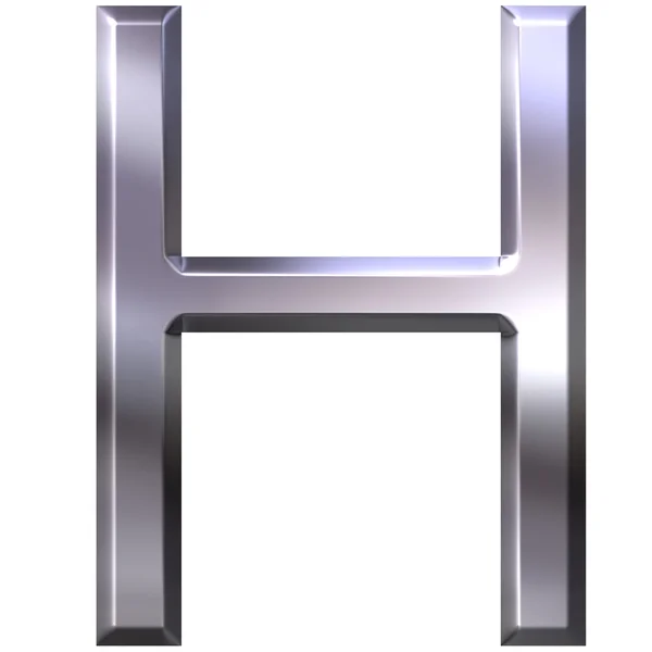 3D srebrny litera h — Zdjęcie stockowe