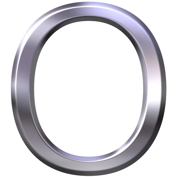 3D Silver Letter O — Stock Photo, Image