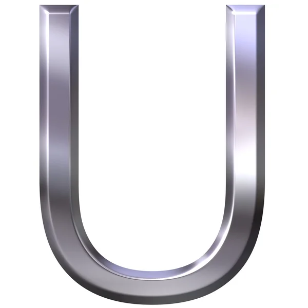 3D Silver Letter U — Stock Photo, Image