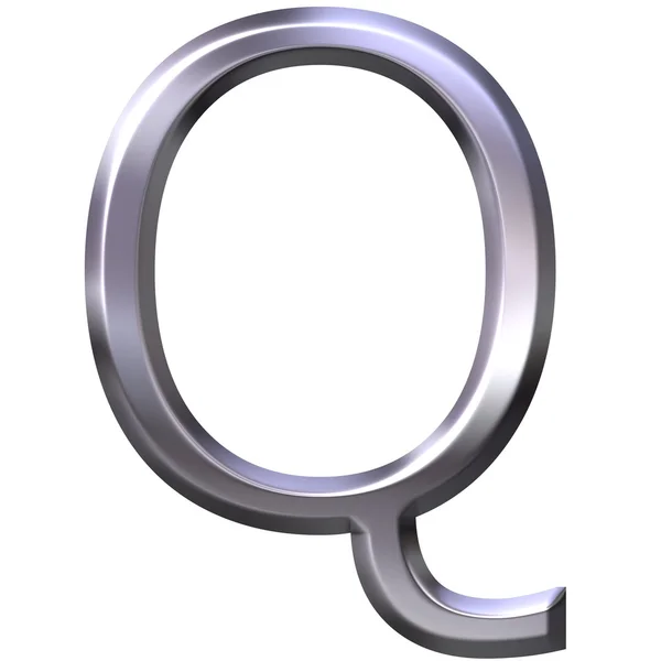 3D Silver Letter Q — Stockfoto