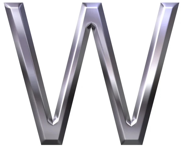 Серебряная буква W — стоковое фото