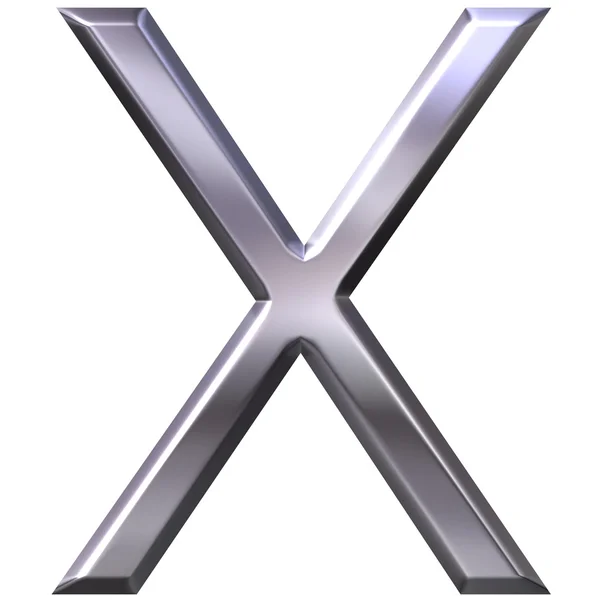 3D ασημένια γράμμα x — Φωτογραφία Αρχείου