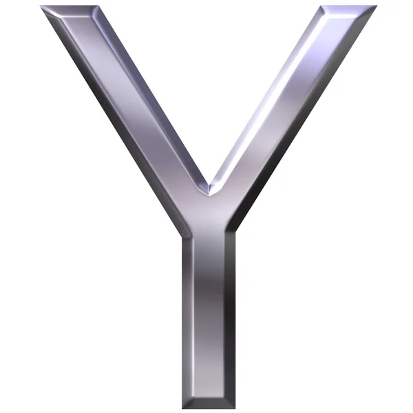 3D srebrne litery y — Zdjęcie stockowe