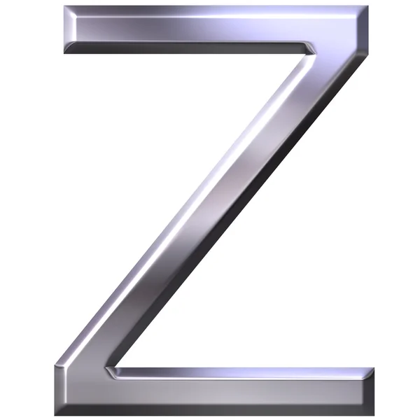 Letra de plata 3D Z — Foto de Stock