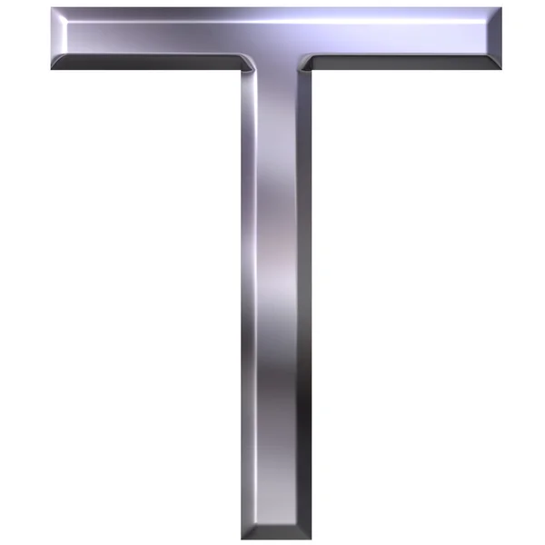 3D srebrne litery t — Zdjęcie stockowe