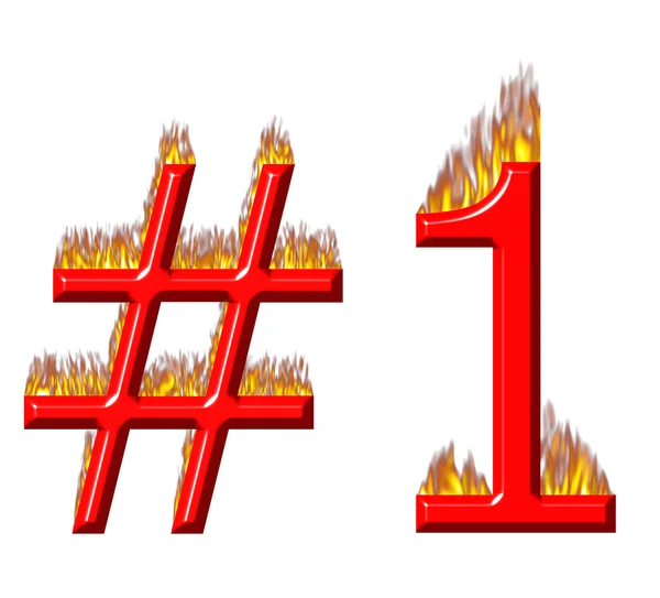 Numero 1 in fiamme — Foto Stock