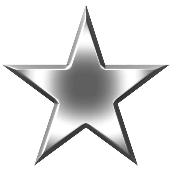 3D Gümüş Yıldız — Stok fotoğraf