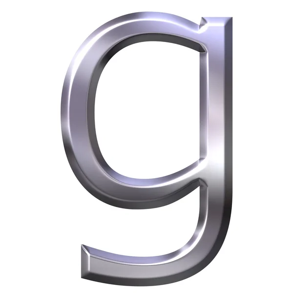 3D silver bokstaven g — Stockfoto