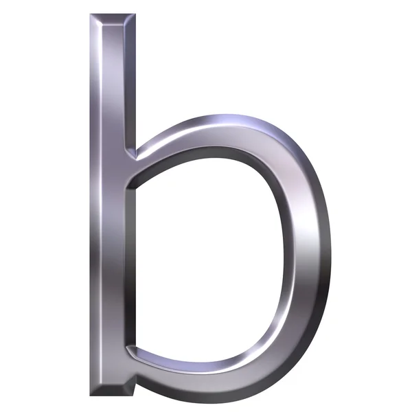 3d 银字母 b — 图库照片