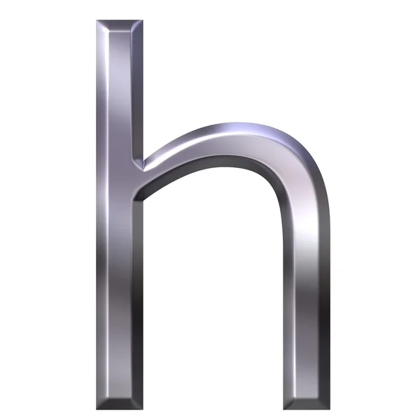 3D Silver Letter h — Stock Photo, Image
