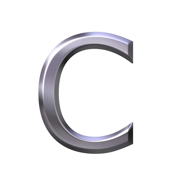 3D silver bokstaven c — Stockfoto