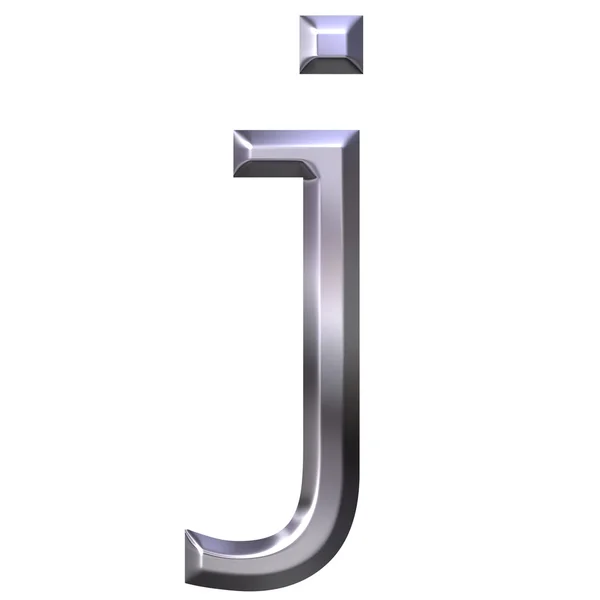 3D silver bokstaven j — Stockfoto