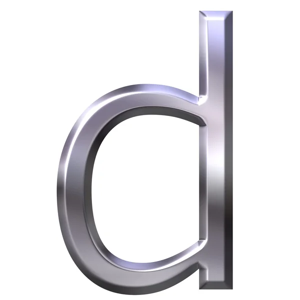 3D-s ezüst betű d — Stock Fotó
