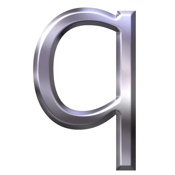 3D ασημένια γράμμα q — Φωτογραφία Αρχείου