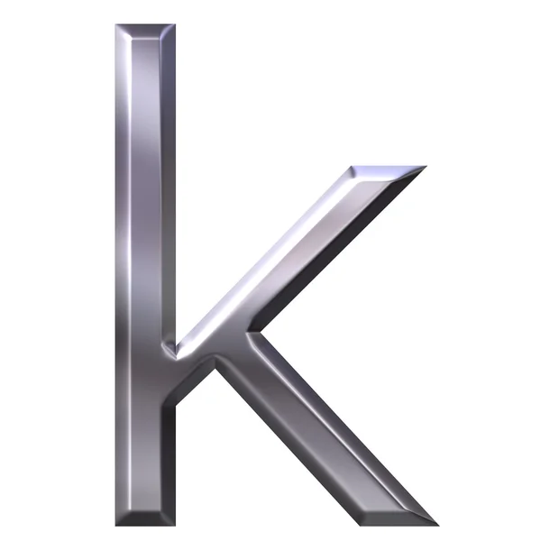 3D srebrne litery k — Zdjęcie stockowe