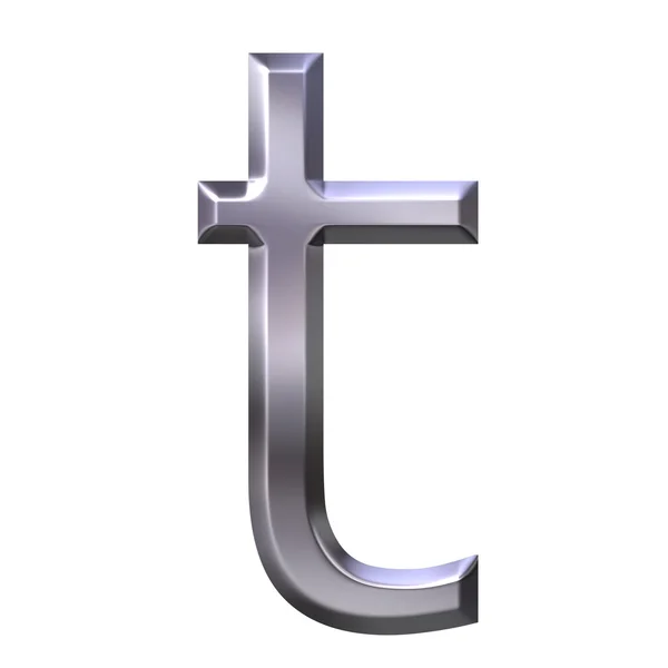Lettera T in argento 3D — Foto Stock