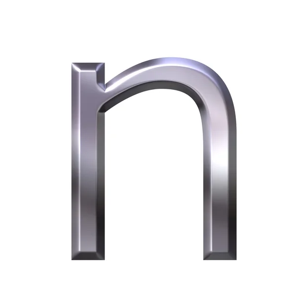 3D Silver Letter n — Stock Photo, Image