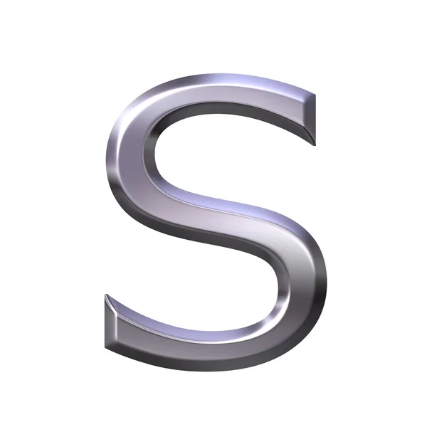 3D silver bokstaven s — Stockfoto