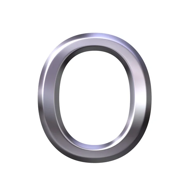 3D Silver Letter o — Stock Photo, Image