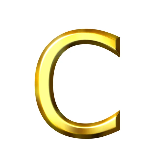 3D gyllene bokstaven c — Stockfoto