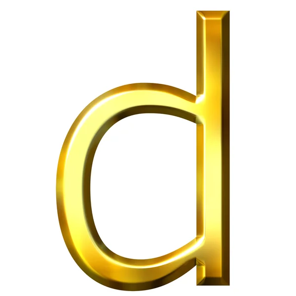 Letra de oro 3D D —  Fotos de Stock