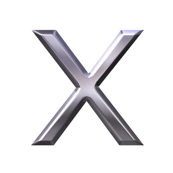 3D Silver Letter x — Stok fotoğraf
