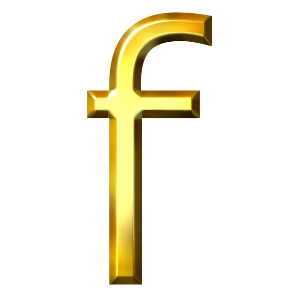 3d 金色字母 f — 图库照片