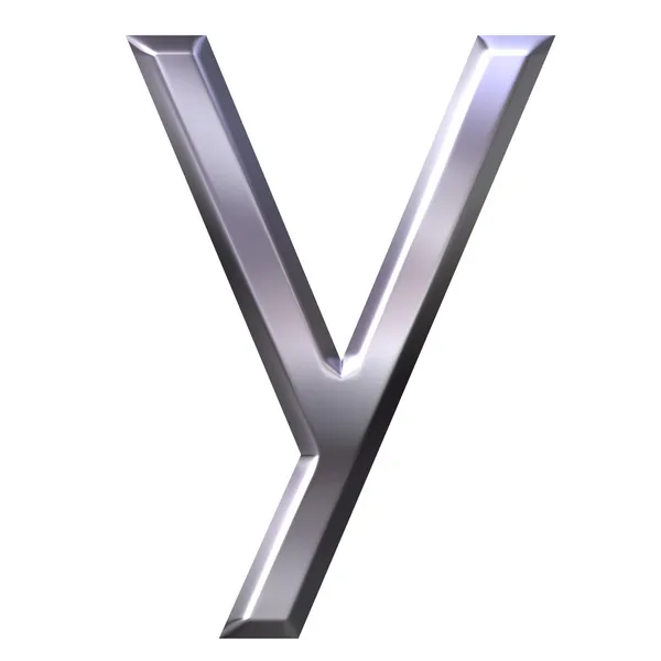 3D srebrne litery y — Zdjęcie stockowe