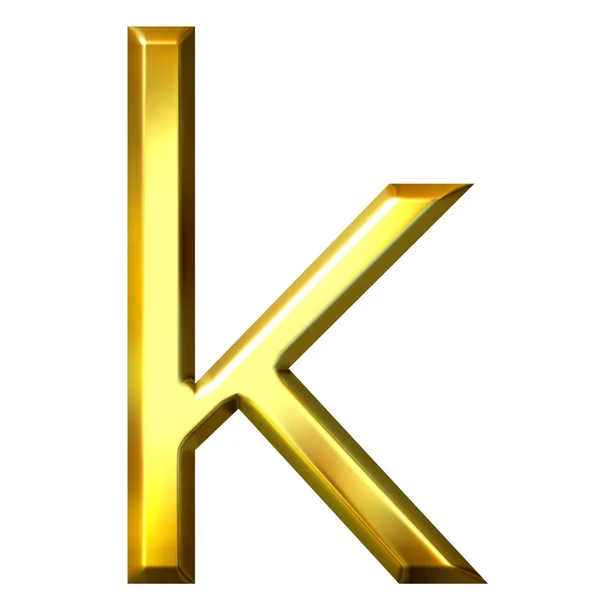3D złote litery k — Zdjęcie stockowe