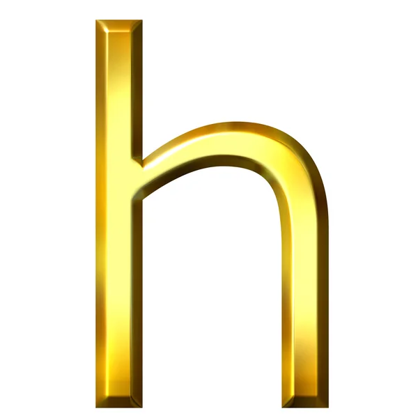 3D Carta Dourada H — Fotografia de Stock