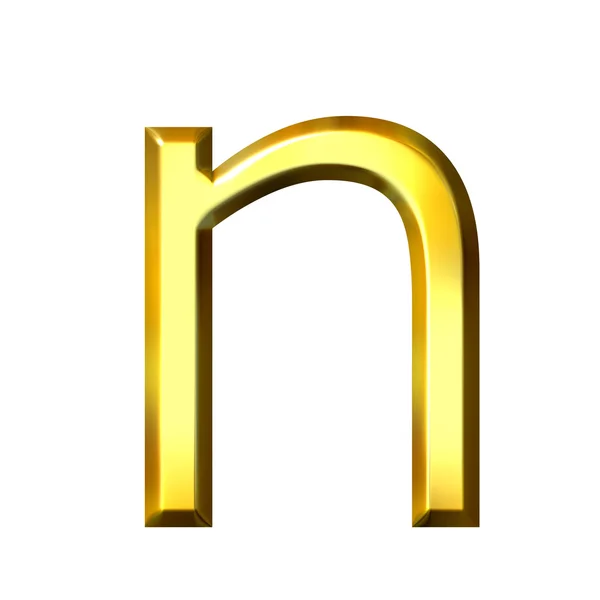 3D золота літера N — стокове фото