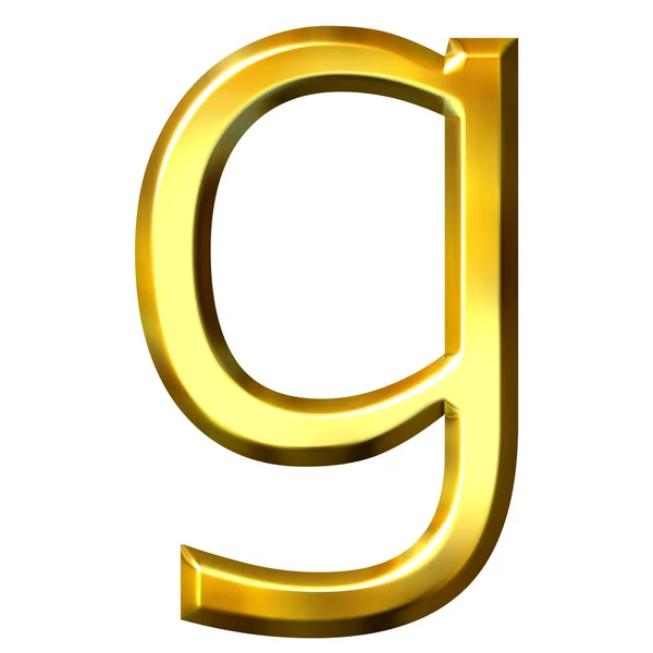 3d 金色字母 g — 图库照片