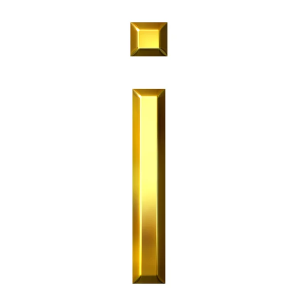 3D золота літера I — стокове фото