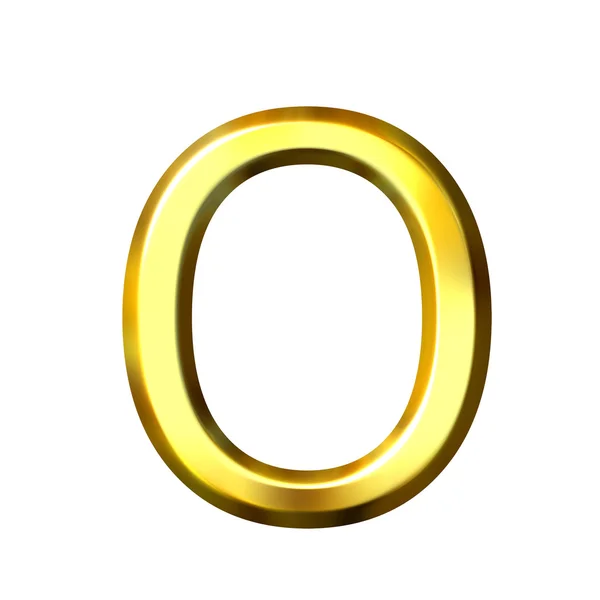 3D-gouden alfabet o — Stockfoto