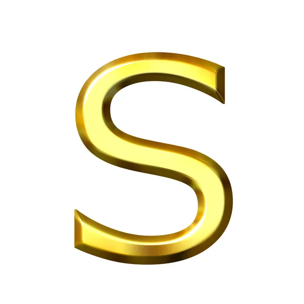 Letra de oro 3D S — Foto de Stock
