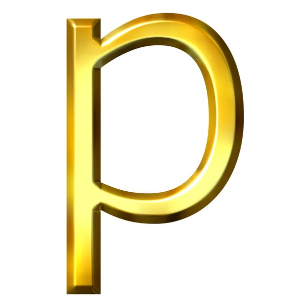 3d 金色字母 p — 图库照片