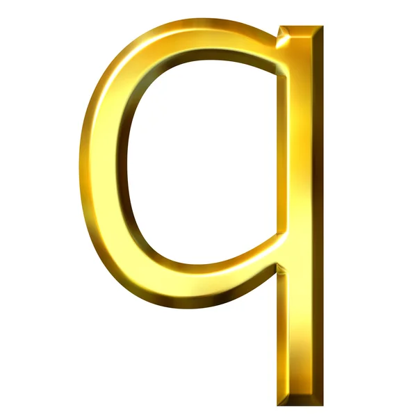3D arany levél q — Stock Fotó