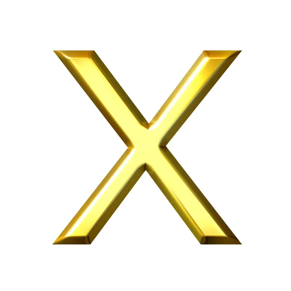 Letra de oro 3D X — Foto de Stock
