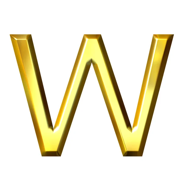 Золотая буква W — стоковое фото