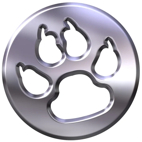 Impressão de cão emoldurada em prata 3D — Fotografia de Stock