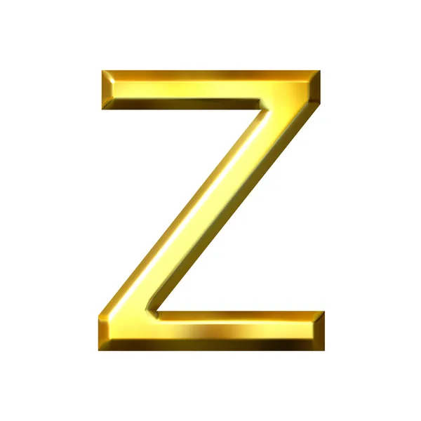 Letra de oro 3D Z — Foto de Stock