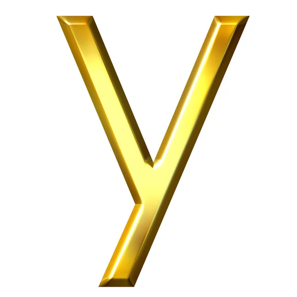 3D gyllene bokstaven y — Stockfoto